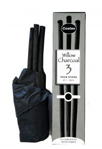 Coates Willow Charcoal 4 Extra Thick Sticks
