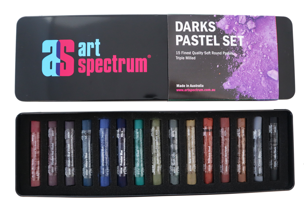 Soft Round Pastel Sets Of 15 Art Spectrum   D15 Art Spectrum Round Pastel Set Of 15 Darks 1024x701 